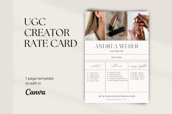 Download UGC Rate Card Canva Template - Template Collection