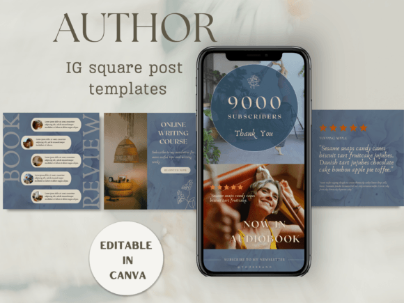 Download Author Square Instagram Post Template - Template Collection