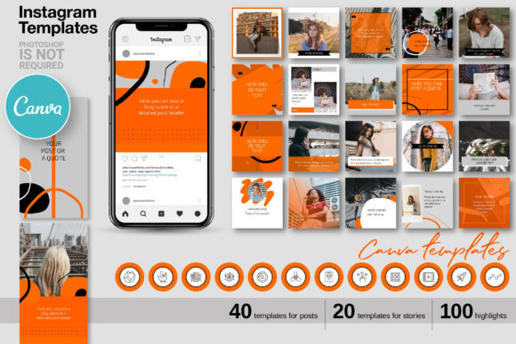Download Orange CANVA Instagram Template 68 - Template Collection