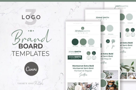 Download Brand Board Templates for Canva | Green - Template Collection