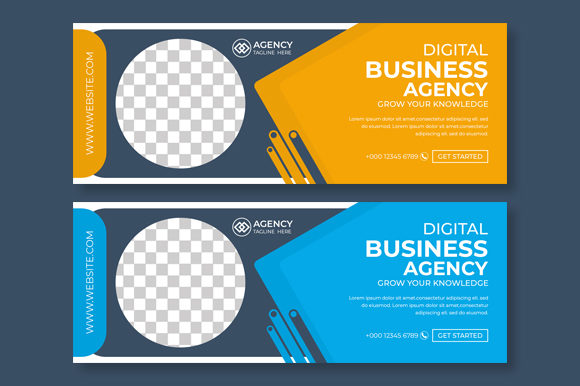 Download Facebook Cover Blue and Orange Template - Template Collection