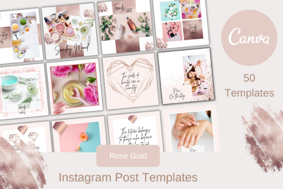 Download 50 Rose Gold Canva Instagram Templates - Template Collection