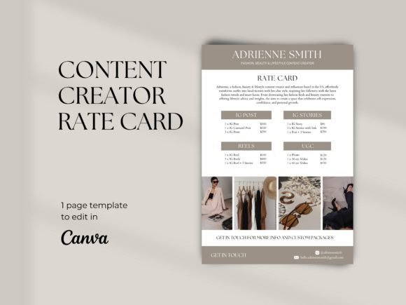 Download Content Creator Rate Card Template - Template Collection