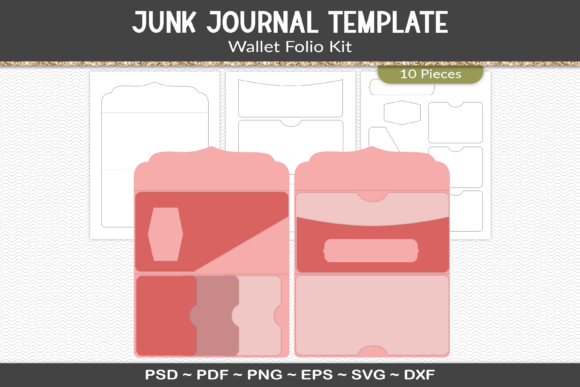 Download Junk Journal Folio Template Kit - Template Collection