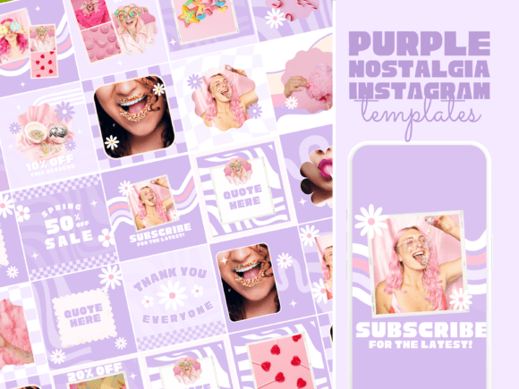 Download Retro Purple Instagram Templates - Template Collection