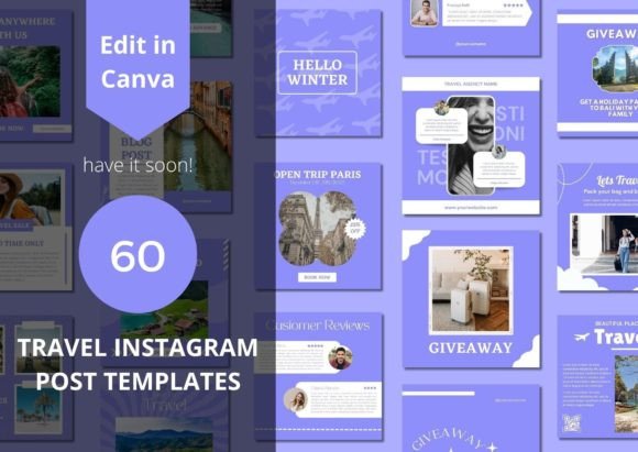 Download 60 Travel Social Media Canva Templates - Template Collection