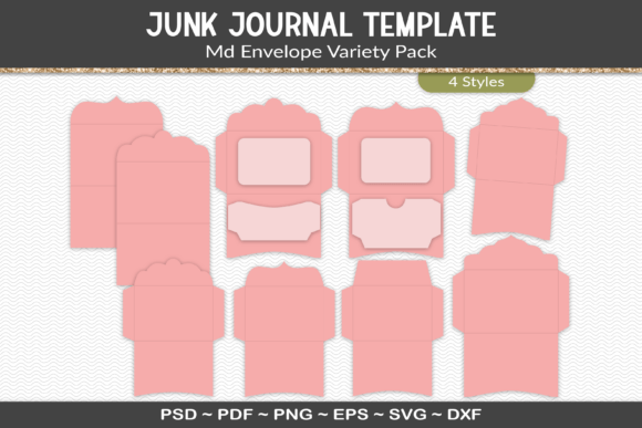 Download Junk Journal Envelopes Template Kit - Template Collection