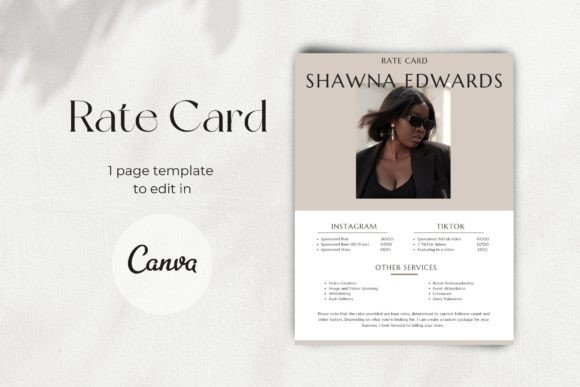 Download Rate Card Instagram &amp; TikTok Template - Template Collection
