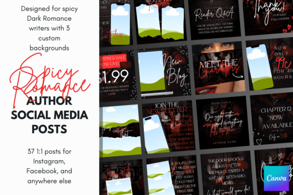 Download Spicy Dark Romance Canva Author Template - Template Collection