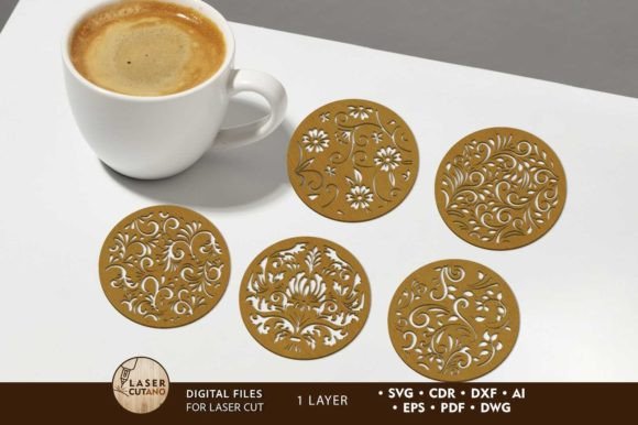 Download Flower Cupcoasters Bundle Templates - Template Collection