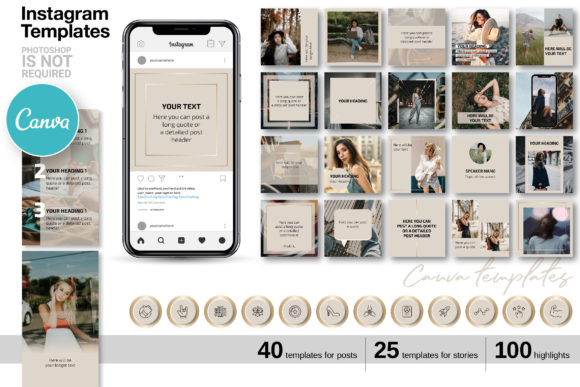 Download Beige CANVA Instagram Template Kit - Template Collection