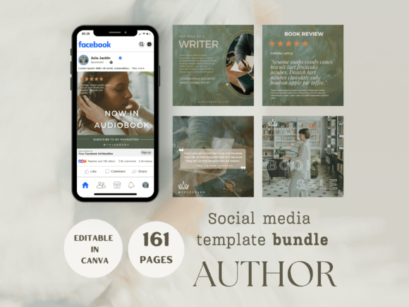 Download Author Social Media Template Bundle - Template Collection