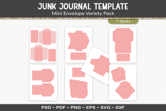Download Junk Journal Envelopes Template Kit - Template Collection