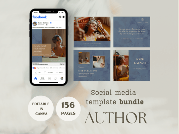 Download Author Social Media Template Bundle - Template Collection