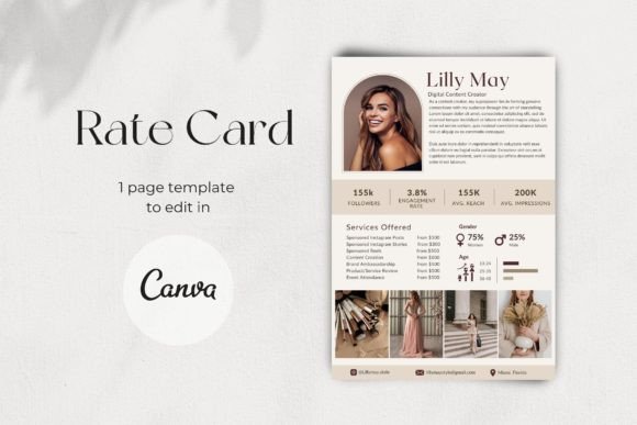 Download Influencer Rate Card Canva Template - Template Collection