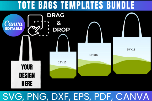 Download Tote Bags Templates Bundle, Gift Bag - Template Collection