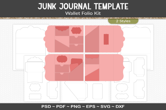 Download Junk Journal Folio Template Kit - Template Collection