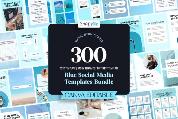 Download Blue Social Media Templates Bundle - Template Collection