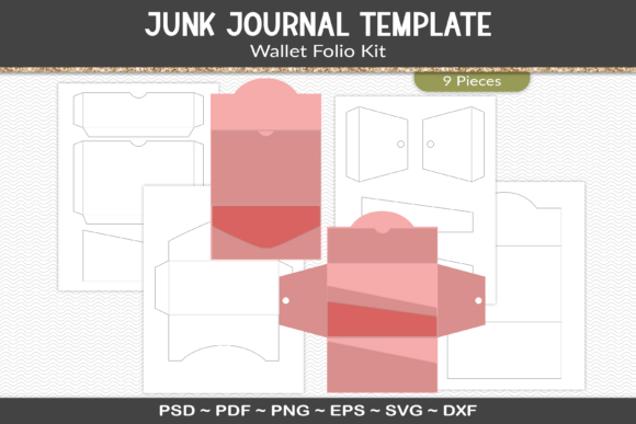 Download Junk Journal Folio Template Kit - Template Collection