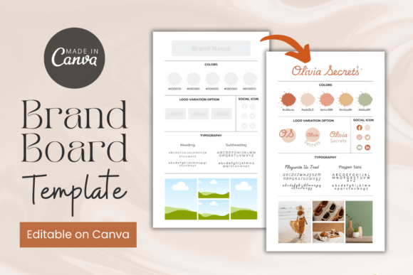 Download Brand Board Canva Template, Branding Kit - Template Collection