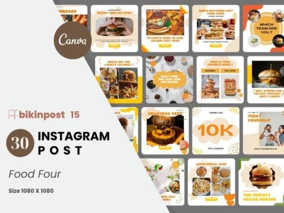 Download Food Four Canva Instagram Post Template - Template Collection