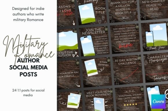Download Military Romance Author Canva Templates - Template Collection