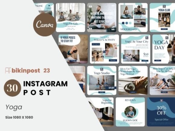 Download Yoga Canva Instagram Post Template - Template Collection