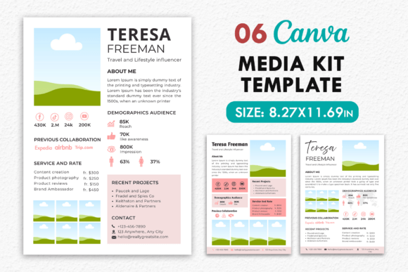 Download 06 Canva Influencer Media Kit Templates - Template Collection