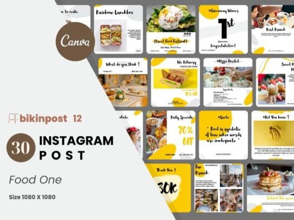 Download Food One Canva Instagram Post Template - Template Collection