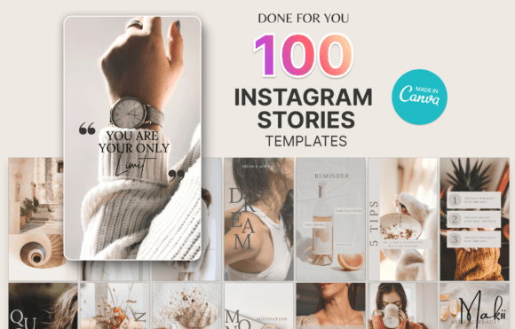 Download 100 Instagram Stories Templates, Canva - Template Collection