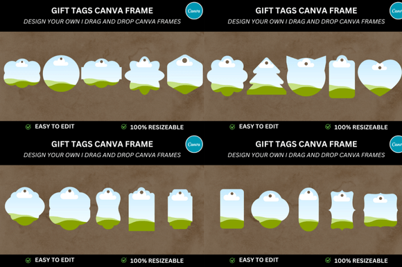 Download 25 Gift Tag Frame Mockup Canva Bundle - Canva bundle Collection