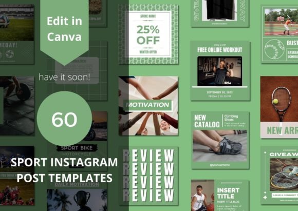 Download 60 Sports Social Media Canva Templates - Template Collection
