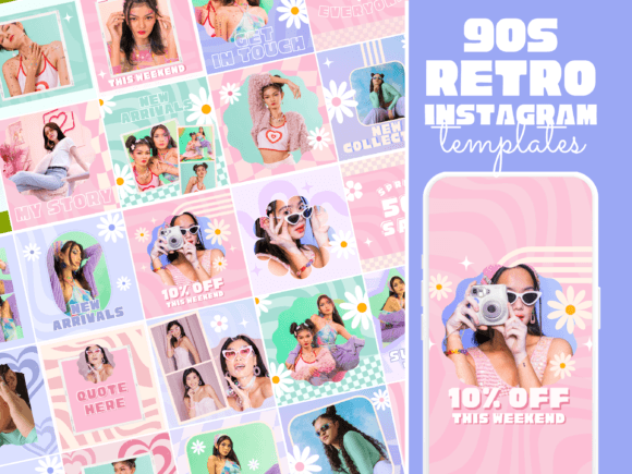 Download Retro Y2K Instagram Templates - Template Collection
