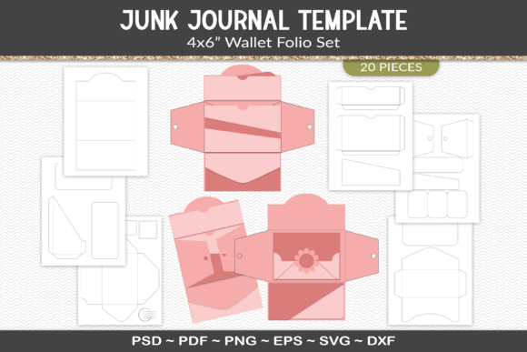 Download Junk Journal Folio Template Kit - Template Collection