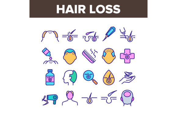 Download Hair Loss Collection Elements Icons Set - Set Collection
