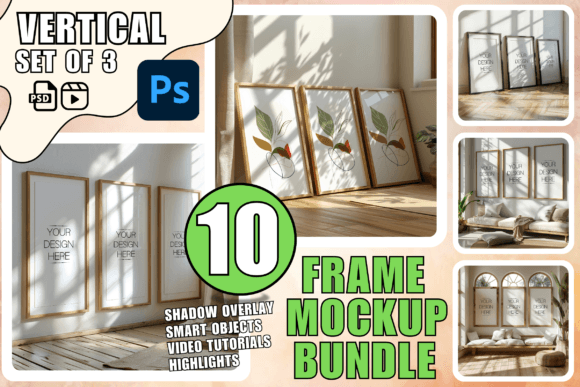 Download PSD Frame Mockup Bundle Set of 3 Frames - Set Collection