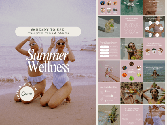 Download Summer Wellness Instagram Templates - Template Collection