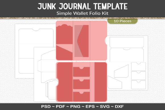 Download Junk Journal Folio Template Kit - Template Collection
