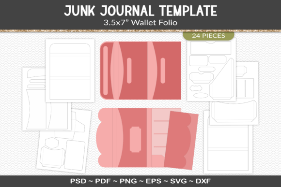 Download Junk Journal Folio Template Kit - Template Collection