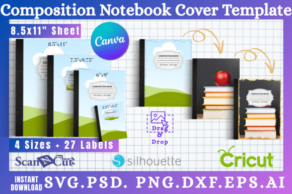 Download Composition Notebook Cover Templates 01 - Template Collection