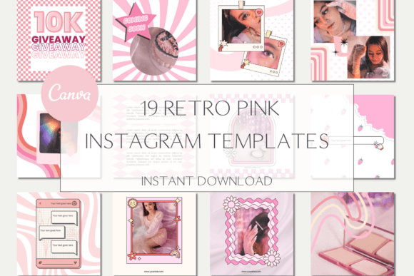Download Pink Retro Instagram Editable Template - Template Collection