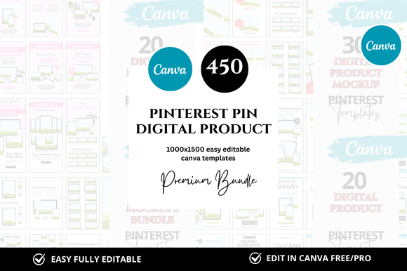 Download 450+Bonus! Pinterest Pin Canva Bundle - Canva bundle Collection