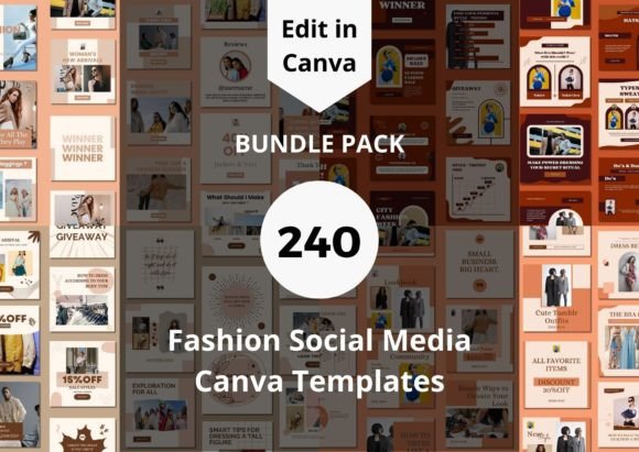 Download 240 Fashion Social Media Canva Templates - Template Collection