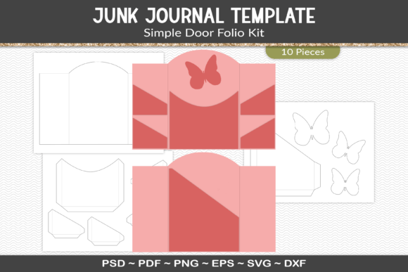 Download Junk Journal Folio Template Kit - Template Collection
