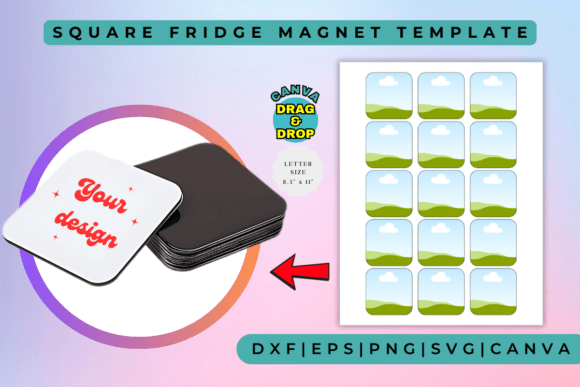 Download 2 Square Fridge Magnet Template - Template Collection