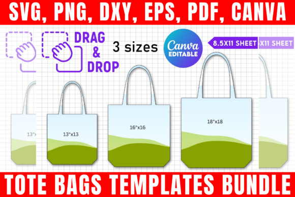 Download Tote Bags Canva Templates Bundle - Template Collection