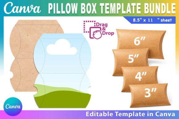 Download Editable Pillow Box Template Bundle - Premium Resources